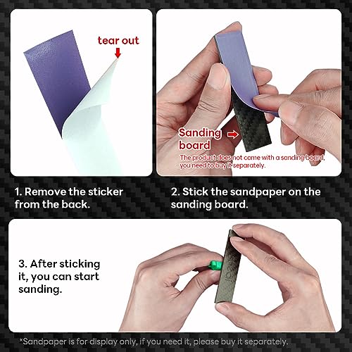 stedi Carbon Fiber Sanding Sticks 7PCS Hobby Model Tools for Sandpaper - style: 7PCS Carbon Fiber Sanding Sticks