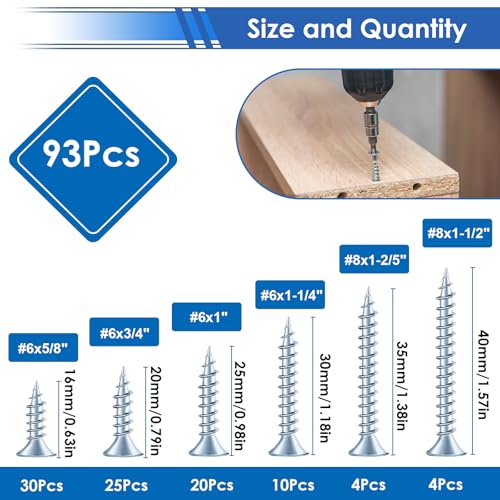 smseace 453Pcs Wood Screws with Nuts and Bolts Assortment Kit 21-Sizes M3/M4/M5/M6 Nut Bolt Washer Assortment Kit 6 Sizes Drywall Screws for Machinery, Furniture, Automotive, Motorcycle Repairs