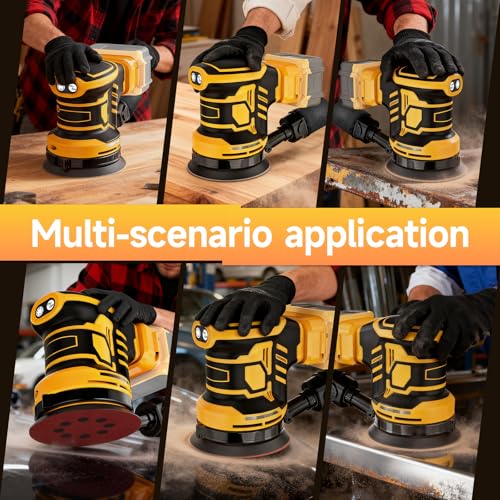 Cordless Random Orbital Sander Compatible with Dewalt 20V Battery