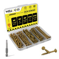 WELLOCKS Tan Deck Screws, 150 PCS 3 Sizes with T25 Bit - color: 80pcs #8 #10