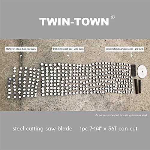 TWIN-TOWN 7-1/4-Inch 36 Tooth Steel and Ferrous Metal Saw Blade with 5/8-Inch DMK Arbor - size: 7-1/4" 36T thick steel