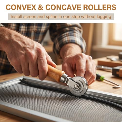 3 PCS Screen Roller Tool, Mesh Screen Repair Kit