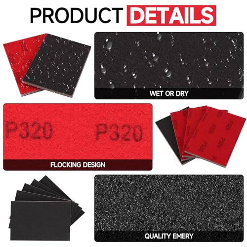 Shinboc 48 PCS Sanding Sponge, 180-3000 Grit Sand Paper Assortment Pack - style: Mix Grit 48Pcs