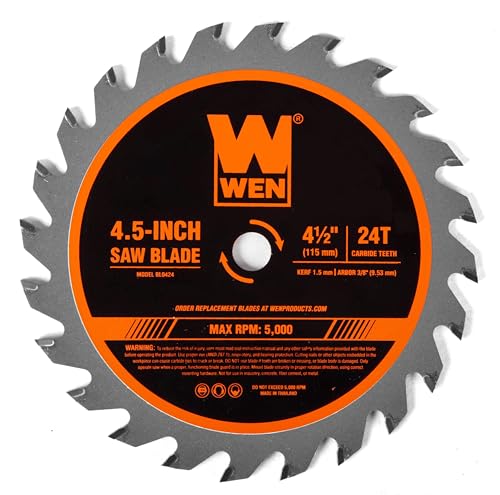 WEN 4-1/2-Inch 24-Tooth Woodworking Saw Blade for Compact and Mini Circular Saws, Three Pack (BL0424)
