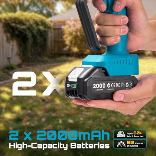 SEESII 6 Inch Mini Electric Chainsaw Cordless Battery Powered - color: Slate Blue