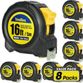 Tape Measure 16 ft, 8 Pack Bulk Easy Read Measurement Tape, Self-Locking Measuring Tape Retractable 16 FT by 1 in - color: 8 Pack