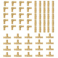 (Pack of 60) EFIELD 3/4" Barb Pex Brass Crimp Fittings Combo - size: 3/4"(Pack of 60)
