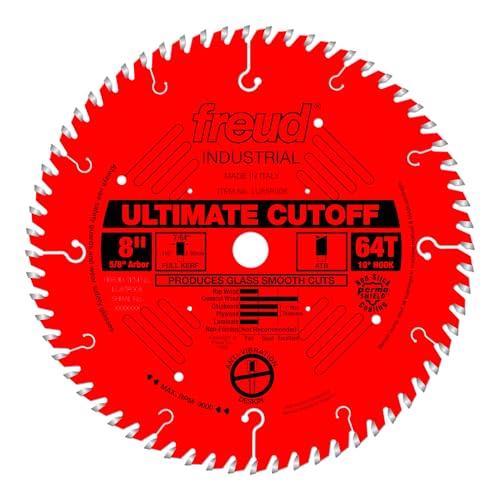 Freud LU85R008 8" Ultimate Cut-Off Blade, Multi, One Size - style: 8-Inch 64 Tooth ATB Ultimate Cut-Off Saw Blade with 5/8-Inch Arbor and PermaShield Coating