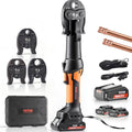 VEVOR Press Tool, 18V Electric Pipe Crimping Tool for 1/2", 3/4", 1" Copper Pipes, 24KN Press Tool Kit Compatible with ProPress - with 3 Press Jaws, 2pcs 18V 2AH Battery, Fast Charger & Carrying Case - size: Compact Size