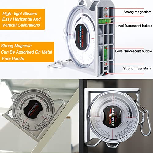 Angle Finder Inclinometer Protractor Magnetic Angle Finder Angle Measuring Tool Tilt Level Meter Slope Locator Angle Measurement Engineering Clinometer Angle Meter Gauge for Household Industrial Use