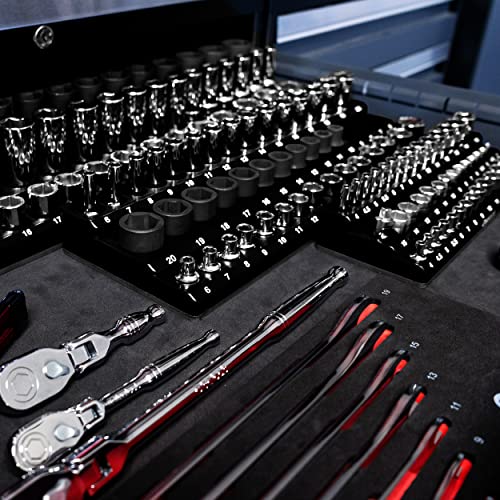 Olsa Tools Magnetic Socket Holder 1/2-Inch Drive Metric, Black, 54 Slots - color: Black, size: 1/2-Inch Drive, Metric