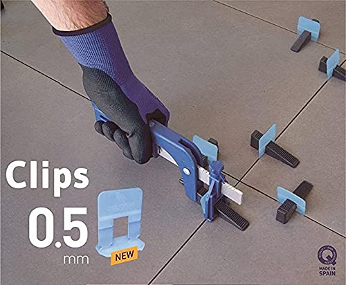 Peygran® 1/51" (0.5mm) 500 Spacers Leveler Clips for Tile Leveling System, Professional Ceramic Tile and Stone Installation