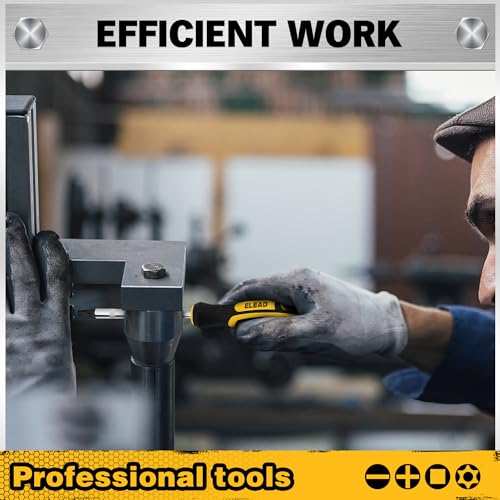 26-Piece Magnetic Security Torx Screwdriver Bit Set - 1/4 inch Magnetic Bit Driver, T5-T40, Ergonomic Cushion Grip 95mm & 210mm Handles, Torx, Square, Phillips, Slotted Bits - size: 26-Piece