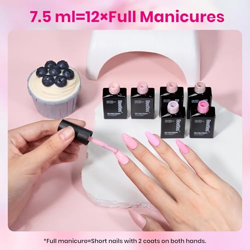 Beetles Pink Gel Nail Polish Set 6 Colors Bright Hot Light Baby Pink - color: D - Pink-06