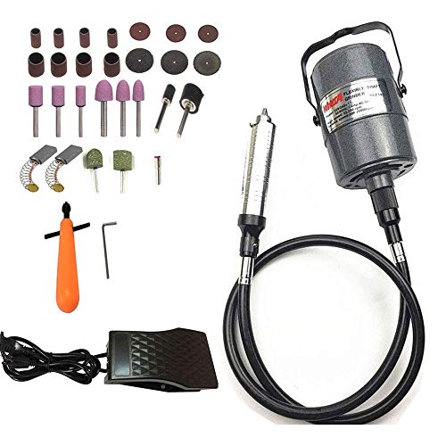 Flex Shaft Grinder Carver Rotary Tool Hanging Carving Multi-function Metalworking Tools, Foot Pedal Control, 30pcs, for carving, buffing, drilling, polishing, sanding, cutting, cleaning - style: 380W, 0.3-4mm Chuck