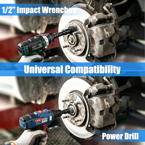 Wheel Hub Cleaning Tool for Quick Rust Removal | Wheel Hub Resurfacing Kit, Wheel Hub & Stud Cleaner Includes 7 Pads, Fits Power Drill & 1/2" Impact Driven Wrenches - color: 9PCS
