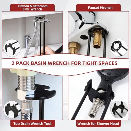 GPANDAG 40PCS Plumbing Tool and Faucet Wrench Set, Universal Sink Wrench