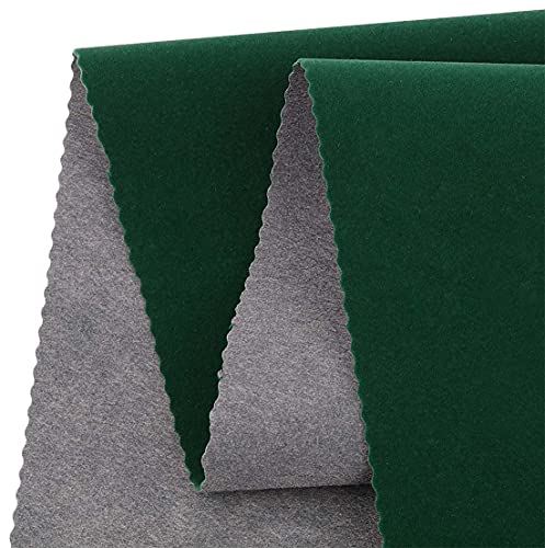 Self Adhesive Green Velvet Flock Shelf Liner for Dresser Handbag Box Drawer Cabinet Backdrop Peel and Stick Soft Craft Fabric DIY 17.7" x 117" - color: Green, size: 17.7"W x 117"L