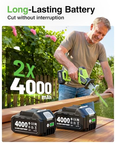 TaskStar Cordless Reciprocating Saw Kit, 3500 RPM Brushless Motor