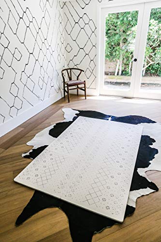 Yay Mats Stylish Extra Large Puzzle Play Mat, Thick, Soft, Non - Toxic Foam Covers 6 ft x 4 ft. Expandable Tiles with Edges - EVA Foam Play Mat for Floor (Carter Mudcloth Tan) - color: Carter Mudcloth Tan