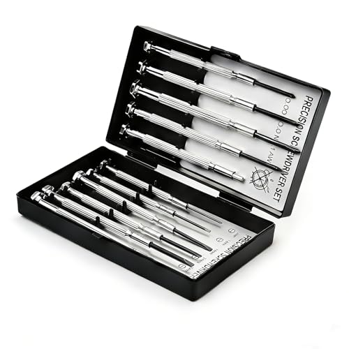 11PCS Small Precision Screwdriver Set, Premium Mini Screw Driver Set Kit, 6 Different Sizes of Flat Head Philips Screwdrivers for Watch, Eyeglasses, Electronics, Repair Box (Pack of 2) - size: Small (Pack of 2)