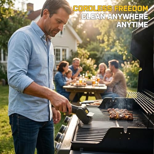 SOARFLY Electric Grill Brush for Outdoor, 600RPM Cordless BBQ Grill Cleaner