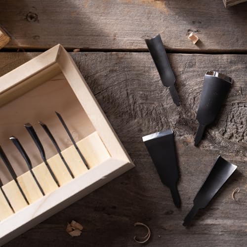 Flexcut Carving Tools | Power Gouge Set of 14 | 1095 High Carbon Steel Blades | RG100 | Carving Kit Made in the U.S.A