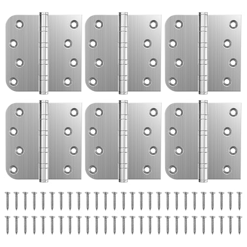 KOLET Ball Bearing Door Hinges, 4 x 4 Inches, Brushed Nickel, 6 Pack - color: Brushed Nickel, size: 6 Pack