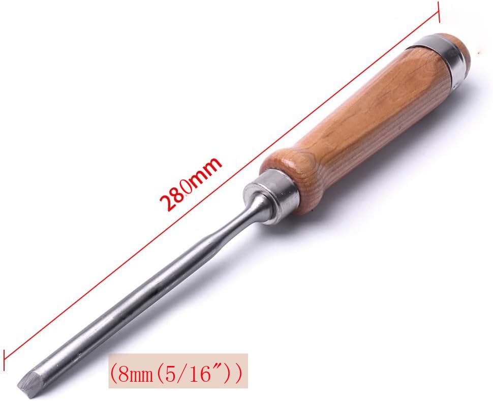 Atoplee Wood Carving Gouge Chrome Vanadium Steel Semi-Circular Carpenter Woodworking Chisel (8mm(5/16")) - size: Semi-Circular-8mm(5/16")