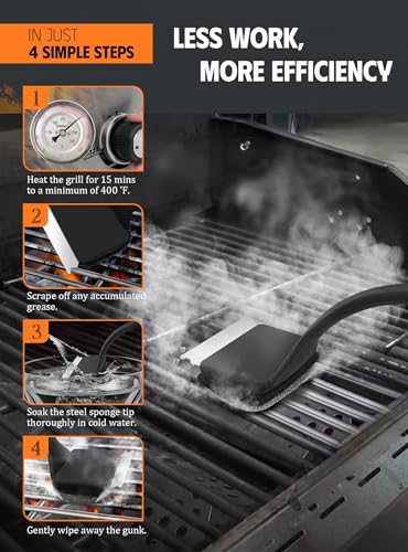MEKER Grill Brush Bristle Replacement Pad, Ultra Safe Cleaning, Grill Cleaner Pad, Grill Brush Replacement Pad, 4 PCS - color: Black-4 Pads