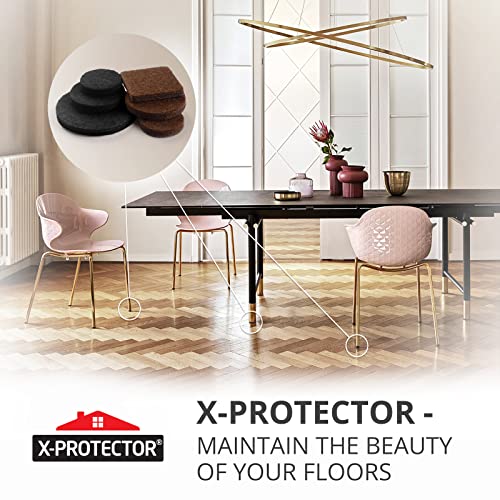 235 pcs Felt Furniture Pads Brown & Black X-Protector! for Hardwood Floors - size: 235 PCS Brown & Black, Round & Square