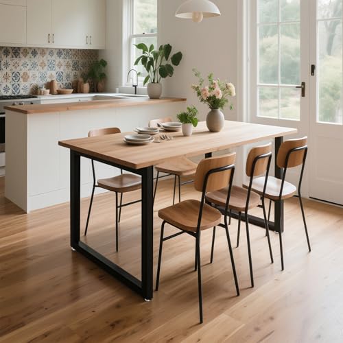 Metal Table Legs 28''Hight 24'' Wide with Adjustable Protector Feet, Industrial & Rustic Style Heavy Duty Metal Furniture Legs for DIY Dinning Table Coffee Table Modern Desks, Rectangle Shape, Black - size: H28" × W24" Square