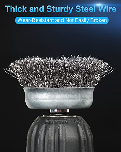 Rocaris 6 Pack Carbon Steel Wire Wheel Brush, Wire Brush for Dill