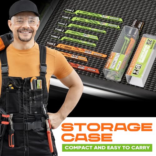 25-Piece Jigsaw Blades Set with Storage Case - size: 25pcs T119B0-T127D