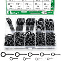 200PCS Black Eye Screws Kit, 1# -12# Eyelet Screws for Wood - color: Black, size: 1#-12#