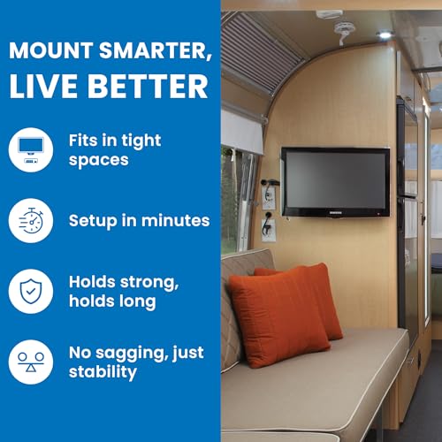 Mount-It! Ultra Low Profile Fixed TV Wall Mount for 13 to 32" Inch Screens, Slim TV Wall Mount Fits VESA 75 and 100 mm, Flush TV Bracket 0.55" Design with 60 lb Capacity, Built-in Bubble Level - size: 13" - 32" Screens