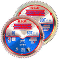 2-Pack 10" 60T & 90T 5/8" Arbor Woodworking Circular Saw Blade, Framing/Universal Wood Cutting Saw Blade,Special Anti-Thermal Adhesion Coating on Cutting Edge-TA, 10" 60T&90T 5/8" - size: 10" 60T+10" 90T