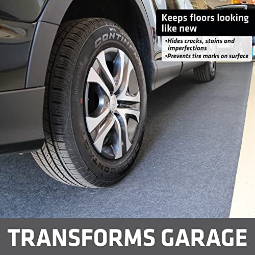 Drymate Garage Floor Mat, (17' x 7'4"), Protects Surfaces, Transforms Garage, Absorbent, Waterproof, Durable (USA Made) (Charcoal) (Includes Double Sided Tape) - size: 7'4" x 17' (Rectangular)