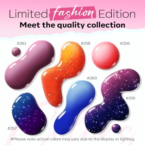modelones Color Changing Nail Polish Set, 6 Colors Pink Blue Purple Neon - color: A1 Color Changing