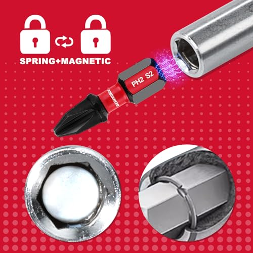 Geinxurn 6PACK Stainless Screwdriver Bit Holders, 3Inches Extension Socket Drill Bit Magnetic Holder Hex Shank Quick-Change Drill Bit Guide - size: 3 in