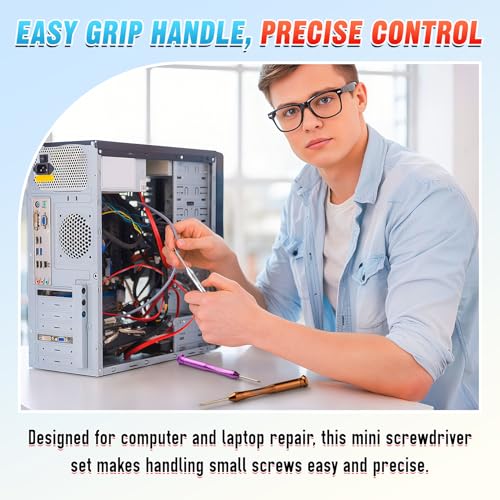 DIYSELF Small Screwdriver Set with Case, 6PCS Magnetic Eyeglass Repair Kit - color: Multicolor