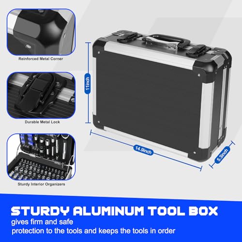 Prostormer 240-Pieces Mechanic Tool Set with Aluminium Tool Box