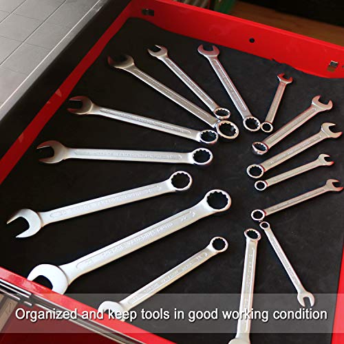 CASOMAN Professional Tool Box Liner and Drawer Liner - 16 inch(Wide) x 16 feet (Long), Non-Slip, Black - size: 16"W x 192"L
