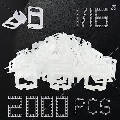 Tile Leveling System Clips 1/16 Inch 2000pcs Tile Leveling Spacer DIY Tiles Leveler Spacers 1.5mm Tile Tools Set Tile Leveling System for Professional Ceramic Stone Installation - size: 2000pcs 1.5mm Tile Leveling Spacers