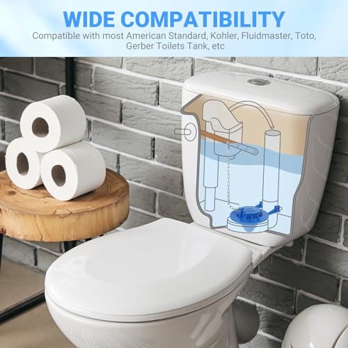 Universal Toilet Flapper Replacement 2 Inch - Compatible with Most American Standard Kohler Fluidmaster Toto Gerber Toilets Tank Water Saving Rubber Flush Valve Flapper with Stainless Chain Blue 2Pack - style: 2 inch-2 Pack