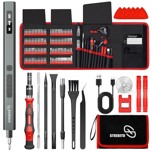 STREBITO 144-Piece Upgraded Electric Screwdriver - color: Upgraded-red