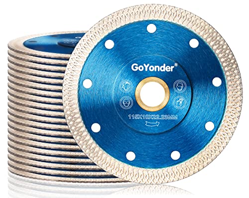 GoYonder 4.5 Inch Super Thin Diamond Saw Blade for Cutting Porcelain Tiles,Granite Marble Ceramics (4.5" -Blue (20 pcs))… - size: 4.5"-Blue-20 PCS