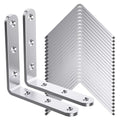 25Pcs Stainless Steel Angle Brackets 3”x 3” Heavy Duty Corner Brackets | 3MM Thick L Bracket for Wood 3in Stainless Corner Braces 90 Degree Metal Joint Hardware for Shelves Wooden Furniture Cabinet - size: Silver-3x3 Inch