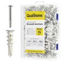 Qualihome Drywall Anchors with Screws – Self-Drilling Drywall Anchors, Anti-Spin Grip, No Pre-Drill Wall Anchor Kit, Strong & Reliable Hold, 200 Pack (400 Pieces) - style: 200 Pack (400 Pieces)