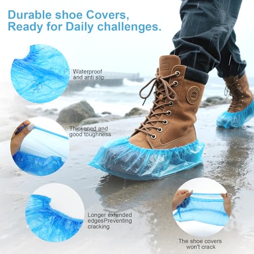 Shoe Covers Disposable, 1000 Pieces (500 Pairs), Non-Slip, Waterproof